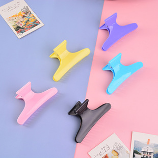 Factory direct candy color butterfly clip simple plastic clip hair clip barber shop partition positioning clip spot
