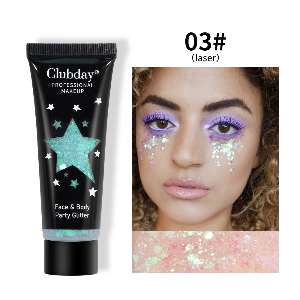 Gel di bellezza liquido con paillettes corpo Trucco natalizio camaleonte ombretto_voghion.com
