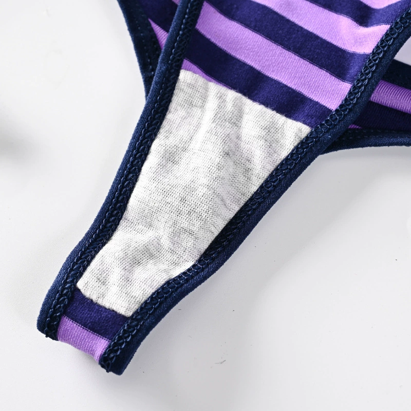 T‑стринги из хлопка, полосатые радужные, женские T‑pants, размеры S–XL (31–37 см)