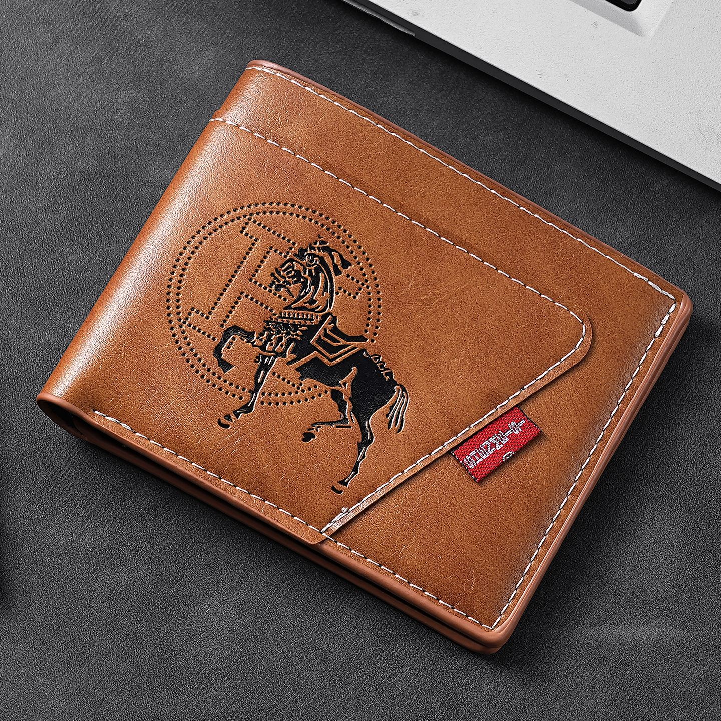 Men's Wallet Retro Short Style 80% off Wallet High-End Stitching Embossed New Multi-Functional Card Holder Men's Leather Wallet