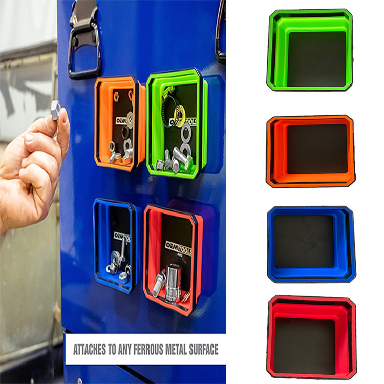 新款亚马逊 可折叠磁性硅胶零件托盘 螺丝零件收纳盒配件工具托盘