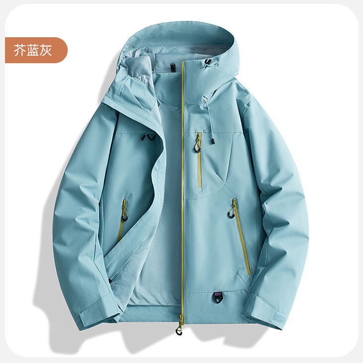 Jsen Outdoor Hardshell Jacket for Women, Autumn and Winter Windproof and Waterproof Functional Jacket for Men, Outdoor Hooded Mountaineering Jacket Jsen Outdoor Hardshell Jacket for Women, Autumn and Winter Windproof and Waterproof Functional Jacket for Men, Outdoor Hooded Mountaineering Jacket