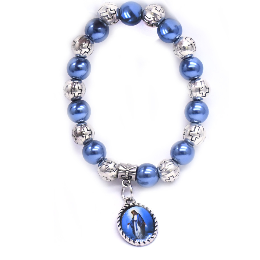 Unisex Gender Retro Portrait Cross Oval Alloy Plastic Glass Wholesale Bracelets