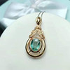 欧美精美彩宝首饰批发 时尚新款女1.81克拉18K金天然碧玺吊坠项饰