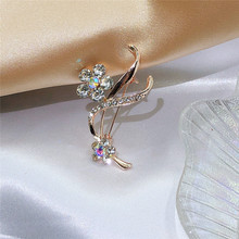 韩国镶钻轻奢胸针女ins潮百搭胸花新款防走光水钻别针配饰品批发