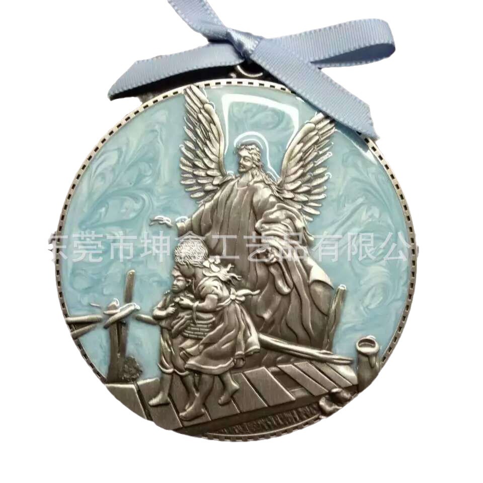 锌合金箱包服饰手袋五金标牌 铭牌 圆形上色金属logo标牌