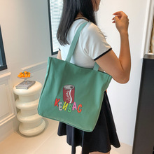跨境新款帆布包女上班手提袋黑色时尚简约帆布袋学生上课通勤包包