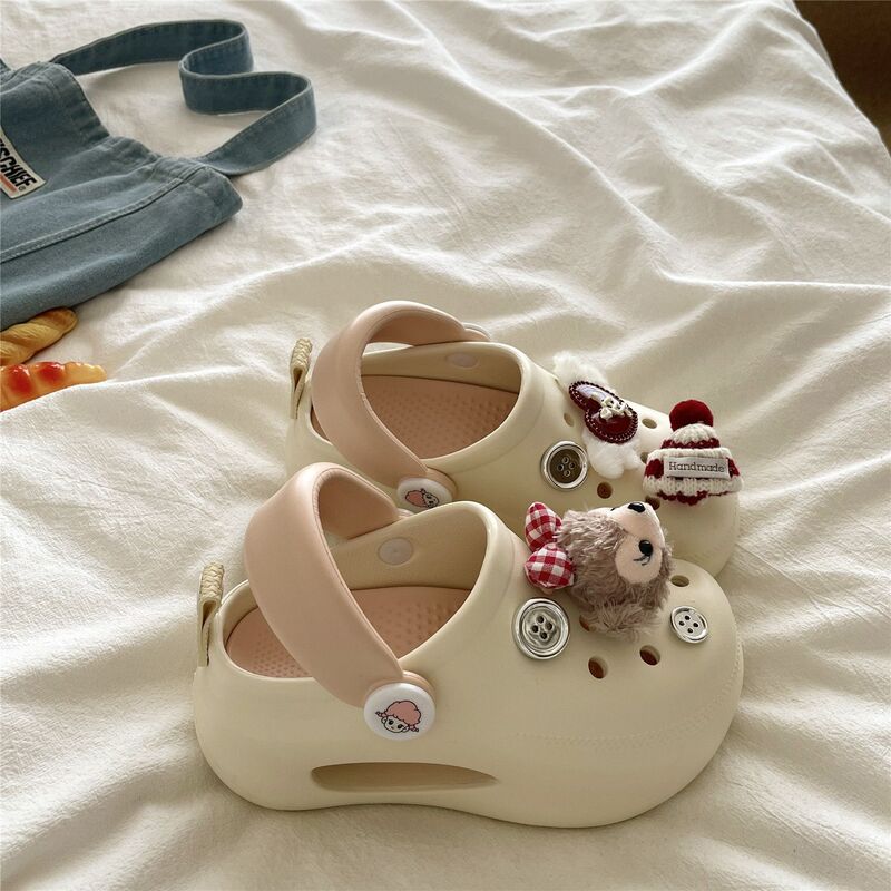 Thick-Soled Height-Increasing Cartoon Clogs for Women, Cute Summer Outdoor Wear, Super Soft Non-Slip Beach Sandals, Closed-Toe Half Slippers Thick-Soled Height-Increasing Cartoon Clogs for Women, Cute Summer Outdoor Wear, Super Soft Non-Slip Beach Sandals, Closed-Toe Half Slippers