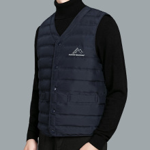2025新款男士羽绒马甲内外穿中青年V领轻薄保暖鸭绒加肥加大背心