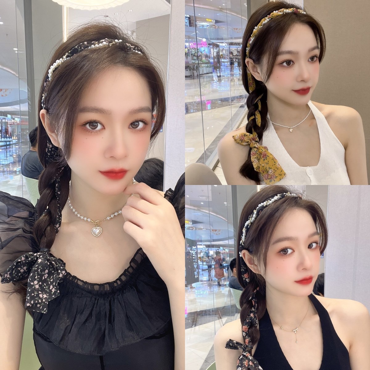 夏季丝带碎花飘带发箍布艺麻花辫编发发带头箍女发圈饰品头绳发夹-阿里巴巴