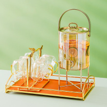 乔迁礼物玻璃冷水壶带龙头耐高温大容量果茶桶凉水壶轻奢实用套装