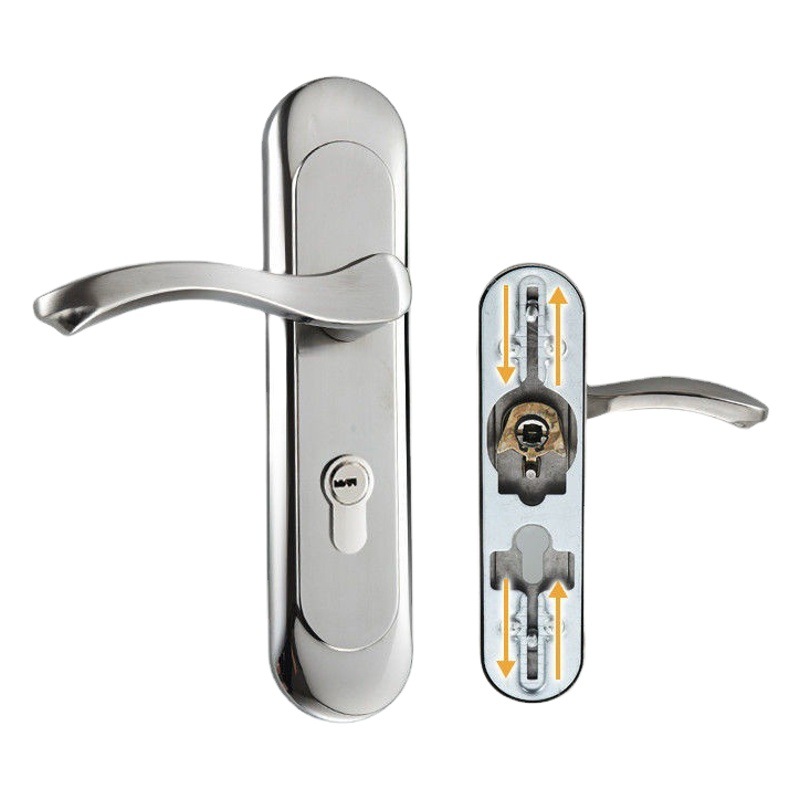 Acero inoxidable 58 manija cerradura de la puerta de madera Cambio de cerradura sin perforar agujero distancia ajustable multifunción cerrajero Cambio de cerradura de la puerta de ingeniería cerradura