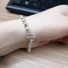 豆豆珠s990纯银小圆珠手链女童光珠简约创意宝宝手饰亲子手链儿童