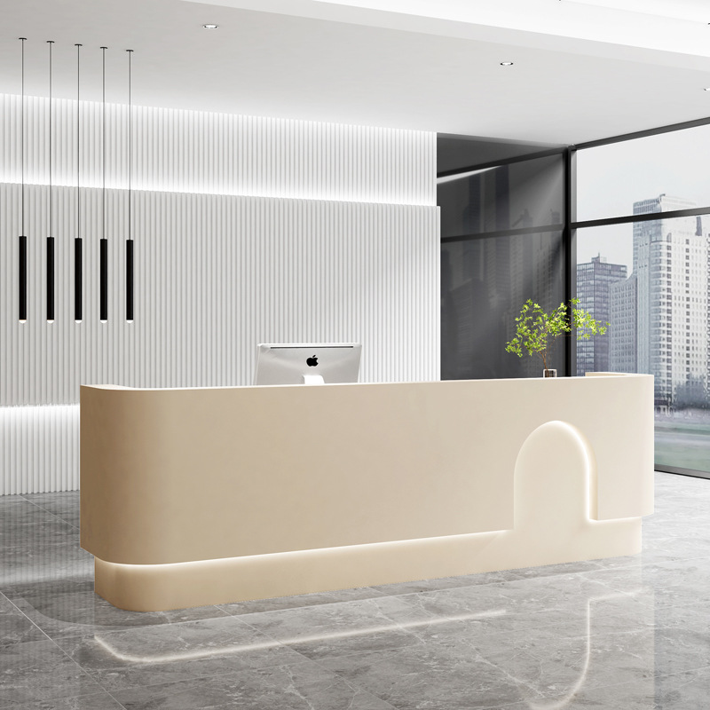 简约美容院收银台医美诊所前台服装店瑜伽馆吧台桌烤漆公司接待台