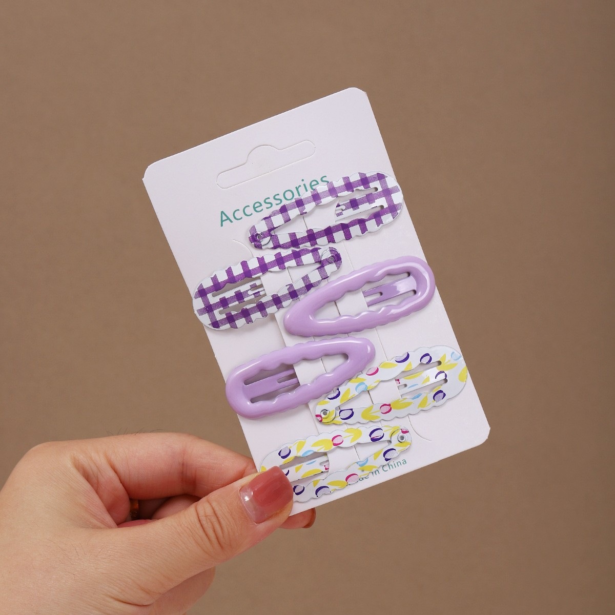 Purple-6 piece set, about 4.7cm