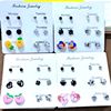 Earrings, small cute universal accessory, jewelry, 7 pair, Korean style, simple and elegant design