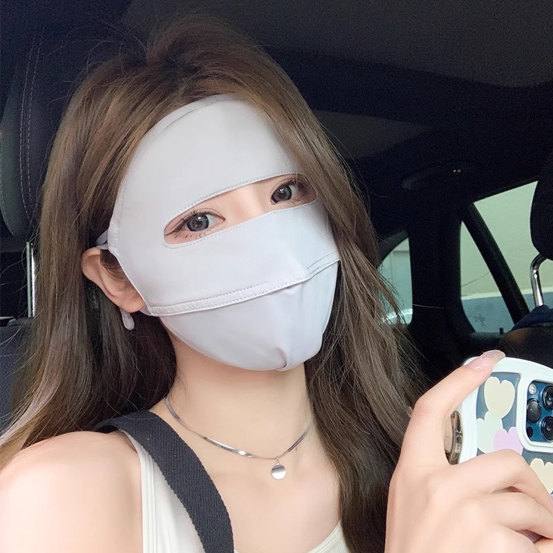 Máscara de protección solar protección contra los rayos ultravioleta femenina seda de hielo medicina belleza facial Gini cubre toda la cara sombra máscara facial delgada después de la cirugía
