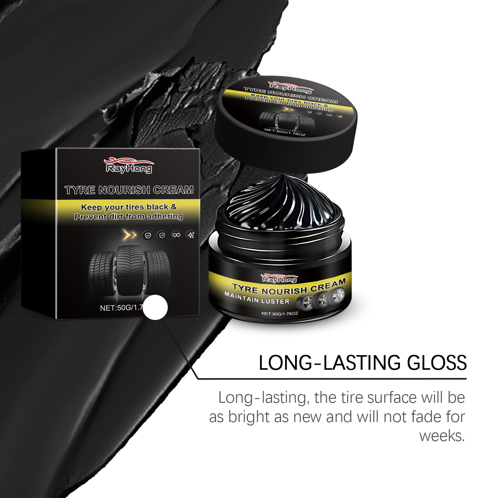 Rayhong Car Tire Retreading Wax Long-Lasting Protection Anti-Fouling Tire Aging Dust Polishing Wheel Retreading Wax