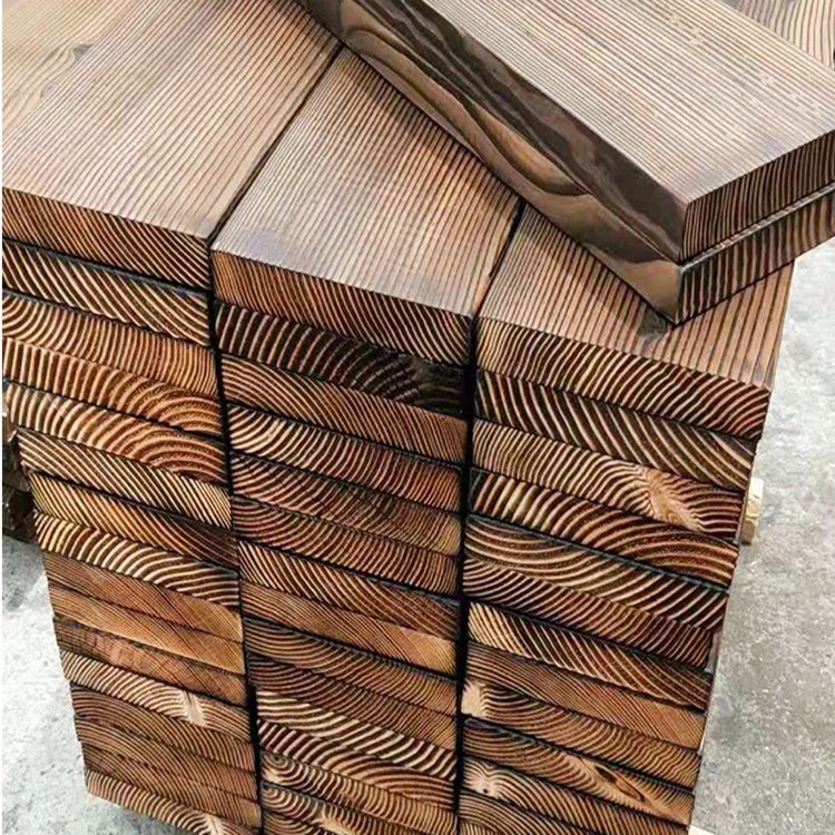 厂家销售碳化木户外地板碳化木板  防腐木桑拿板木板材室外露台条