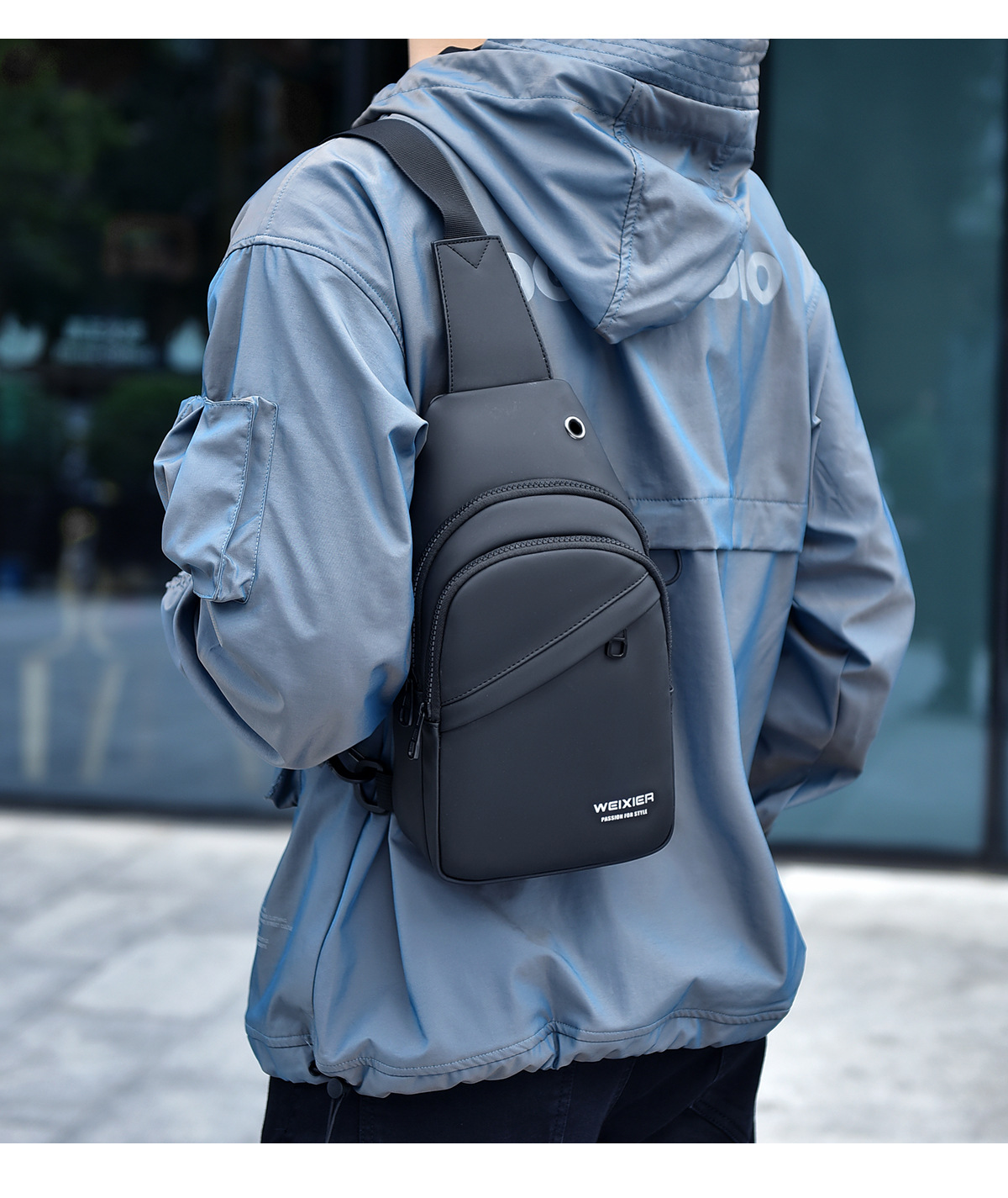 Men's Chest Bag With Usb Charging Large Capacity Shoulder Pack_voghion.com