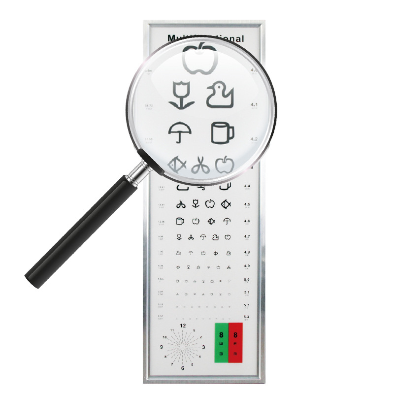 Cuadro visual para niños medidor de prueba de visión de dibujos animados estándar del hogar caja de luz LED tabla de prueba de visión de jardín de infantes de 5m