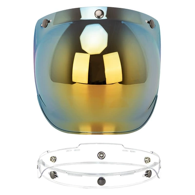 Dəbilqə (Kaska) aksesuarları, Motorcycle Helmet Lens Retro - gold-sheet-transparent-bracket
