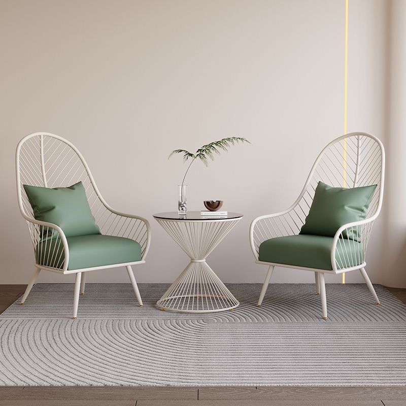 Cream-Colored Outdoor Balcony Leisure Table and Chair Set, Simple Single-Person Coffee Table, One Table, Three-Piece Patio Set Cream-Colored Outdoor Balcony Leisure Table and Chair Set, Simple Single-Person Coffee Table, One Table, Three-Piece Patio Set