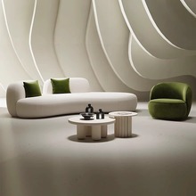 北歐布藝沙發奶油風家用小戶型沙發椅客廳酒店服裝店休息區小沙發