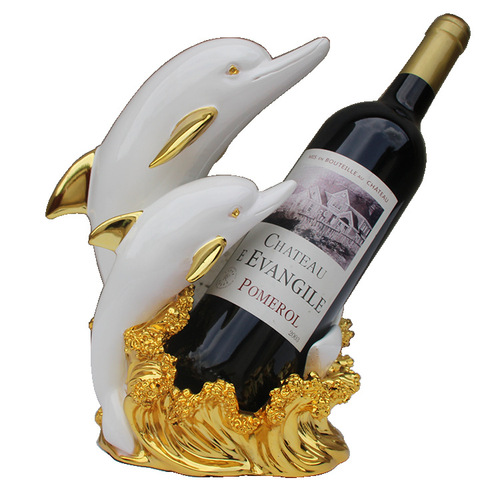 Creative European-style dolphin red wine rack ornament living room dining room wine cabinet decoration high-end housewarming home decoration