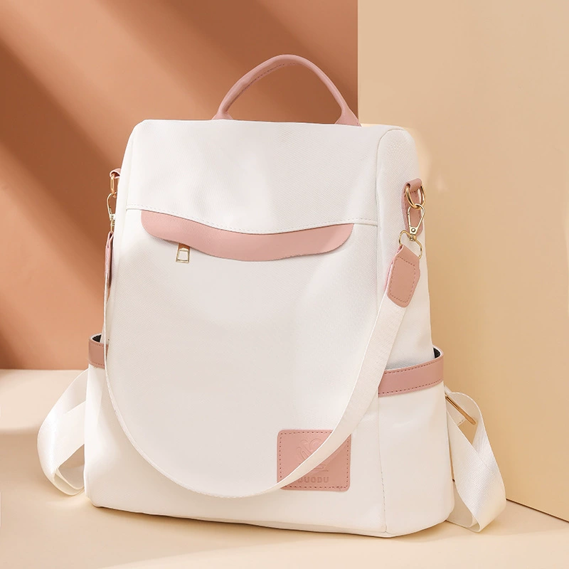 Shoulder bag, nylon trend fashionable backpack for traveling, 2023 collection, Korean style, anti-theft