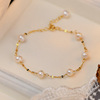 Small design organic starry sky from pearl, brand bracelet, universal jewelry, silver 925 sample, simple and elegant design