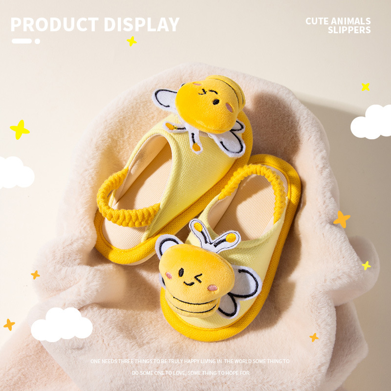 Children's Slippers, Spring & Fall Baby Cloth Slippers, Kidsren's Home Floor Mops, Kidsren's Boys and Girls' Cotton Slippers