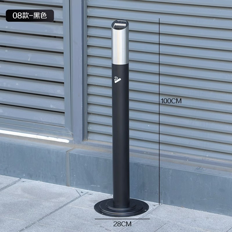 Cenicero vertical al aire libre piso fijo de acero inoxidable Cenicero columna de soporte de cigarrillos titular de cigarrillos colector