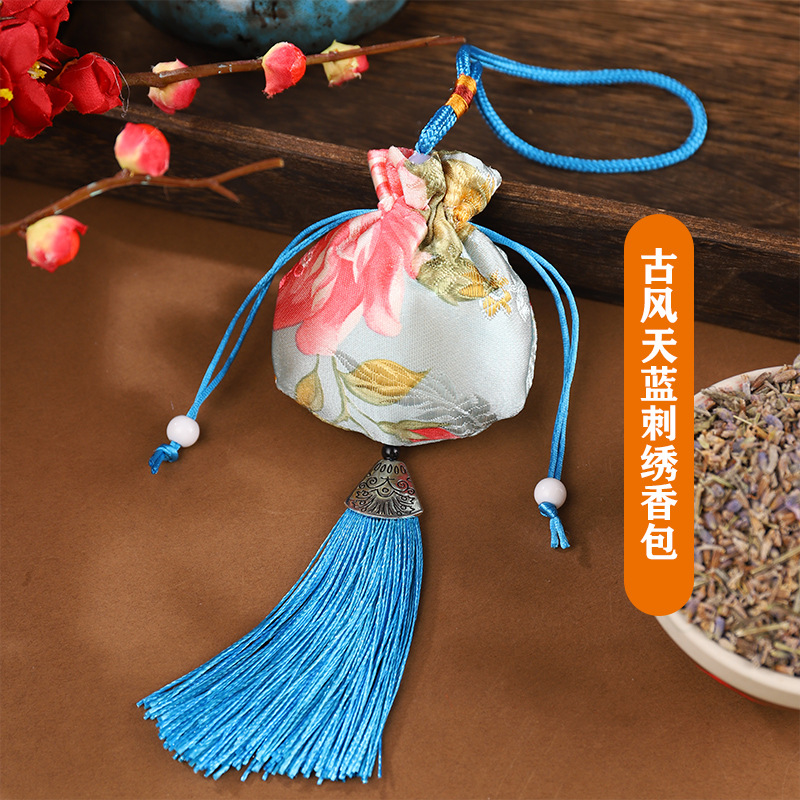 Dragon Boat Festival Bolsita Bolsita Estilo antiguo Bolsita repelente de mosquitos Bolso Bolsa vacía Bolsa de incienso Colgante de coche Colgante de coche