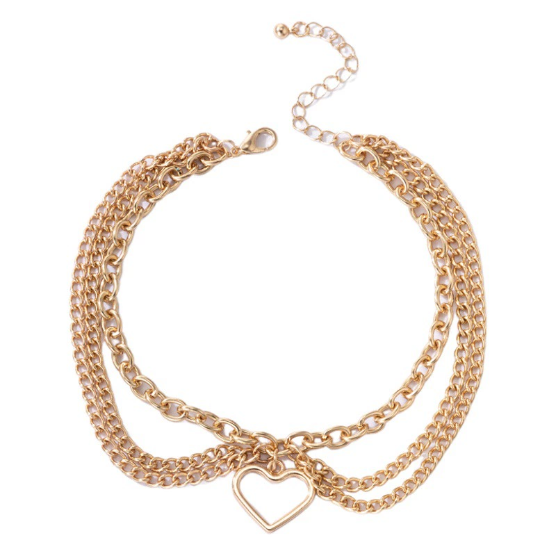 Европейские и американские трансграничные модные украшения золотые цепи в форме сердца
