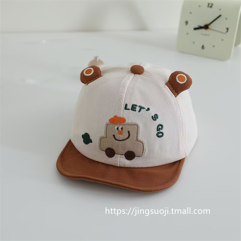 Sombrero de lengua de pato para bebé Primavera y otoño Versión coreana de niños y niñas delgados Sombrero para el sol de coche lindo Gorra de béisbol de ala suave para bebé