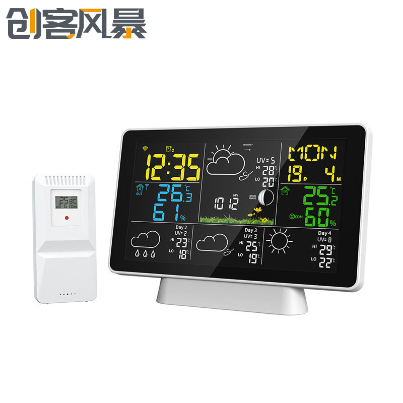 Graffiti wifi wireless remote thermometer indoor baby room humidity sensor weather forecast weather clock