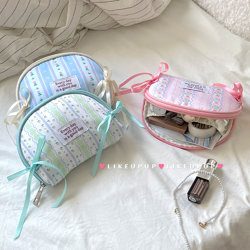 女の子向けの大容量のシンプルな化粧品バッグ、新しいポータブルミニトラベルストレージバッグ、パーティション口紅バッグ|undefined