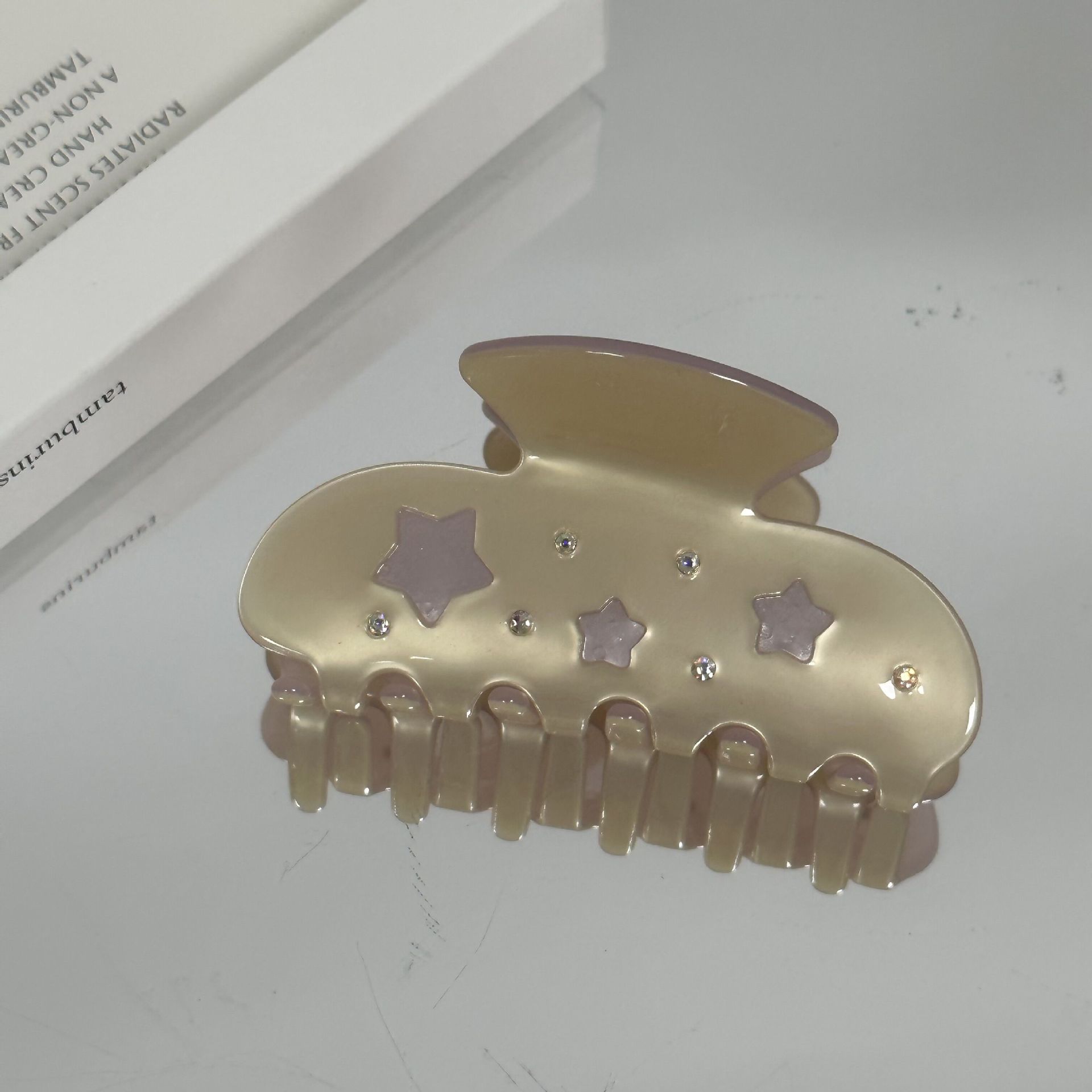 Millennium-kuuma tyttö ~ y2g makea viileä tähtiasetaattiote naispuolinen ranskalainen tyyli korkea tunne selkänoja pään nuttura hainklipsi hiuskoristeet_voghion.com