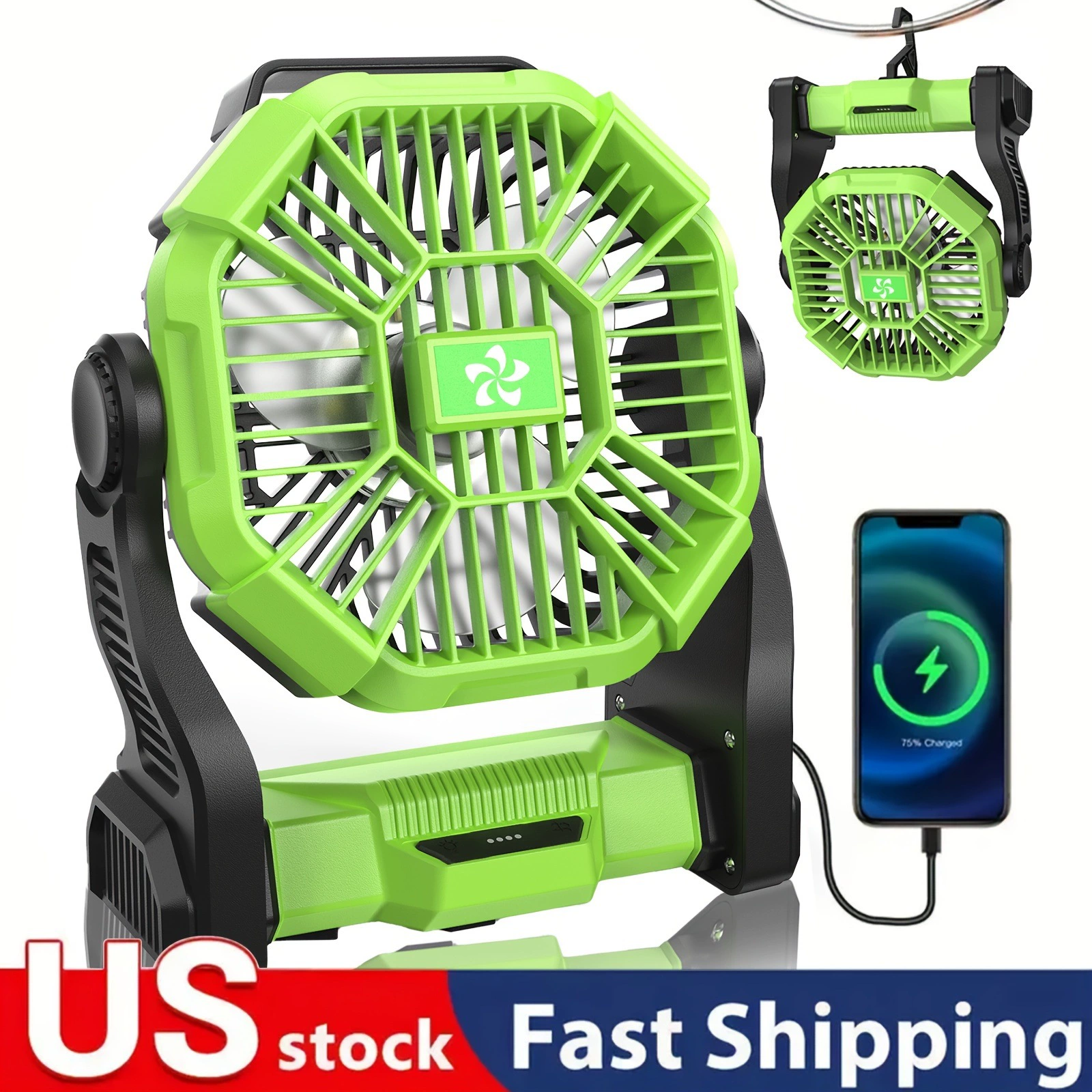 2025 Новый портативный кемпинговый вентилятор с LED-подсветкой для зарядки, 10400 мАч, для трансграничной доставки