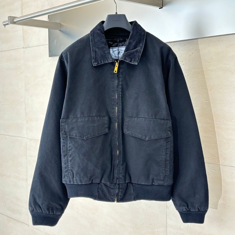 正确版本高品质25ssP家新款做旧水洗棉服夹克外套宽松版男女同款|undefined