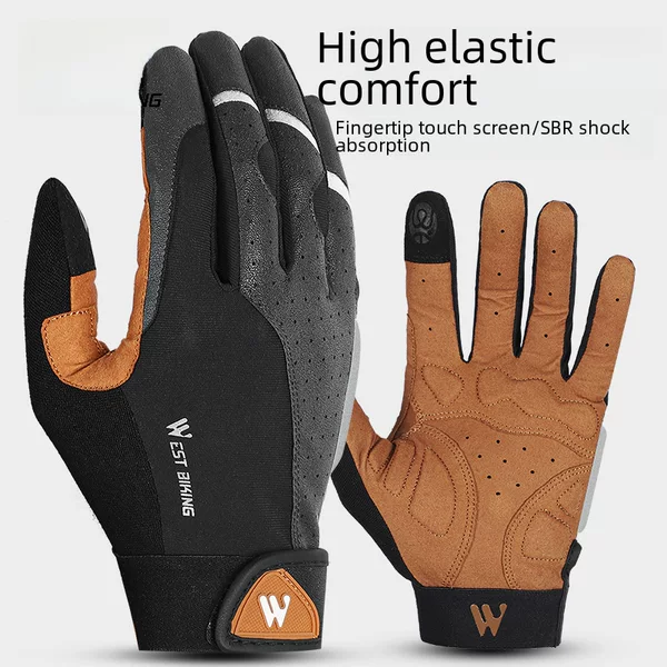 West Rider Riding Gloves Full Finger Shock Absorbing Non-slip Motorcycle Bicycle Gloves Long Finger Spring, Autumn and Winter Touch Screen
