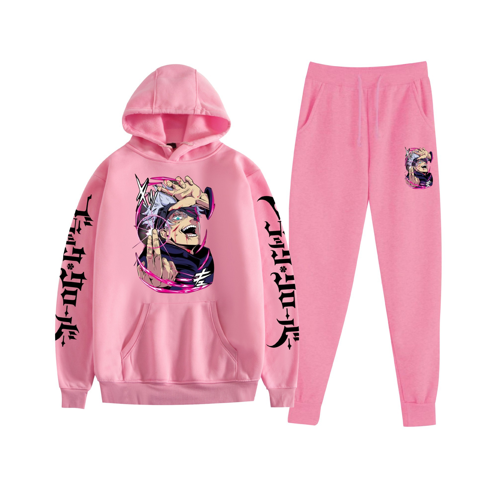 Comercio exterior nuevo estilo riman negro trébol de cuatro hojas Black Clover suéter con capucha corsés traje de dos piezas