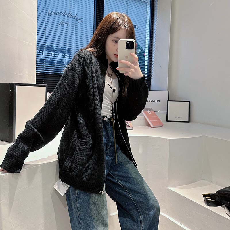 Special Clearance, Ewe, This Issue of Mind-By-Step Love, Lazy Daily Representative, Large Zipper Sweater Jacket, Non-Returnable and Non-Exchangeable