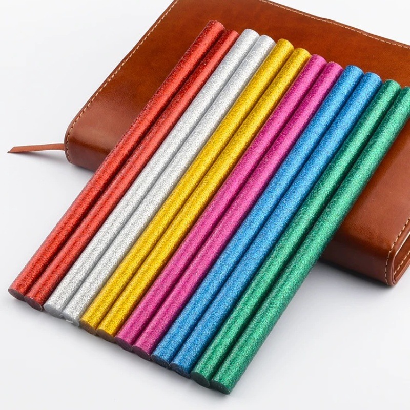 胶棒7mm彩色融胶条电热强力闪光家用高粘度金葱热熔胶棒炫彩胶棒