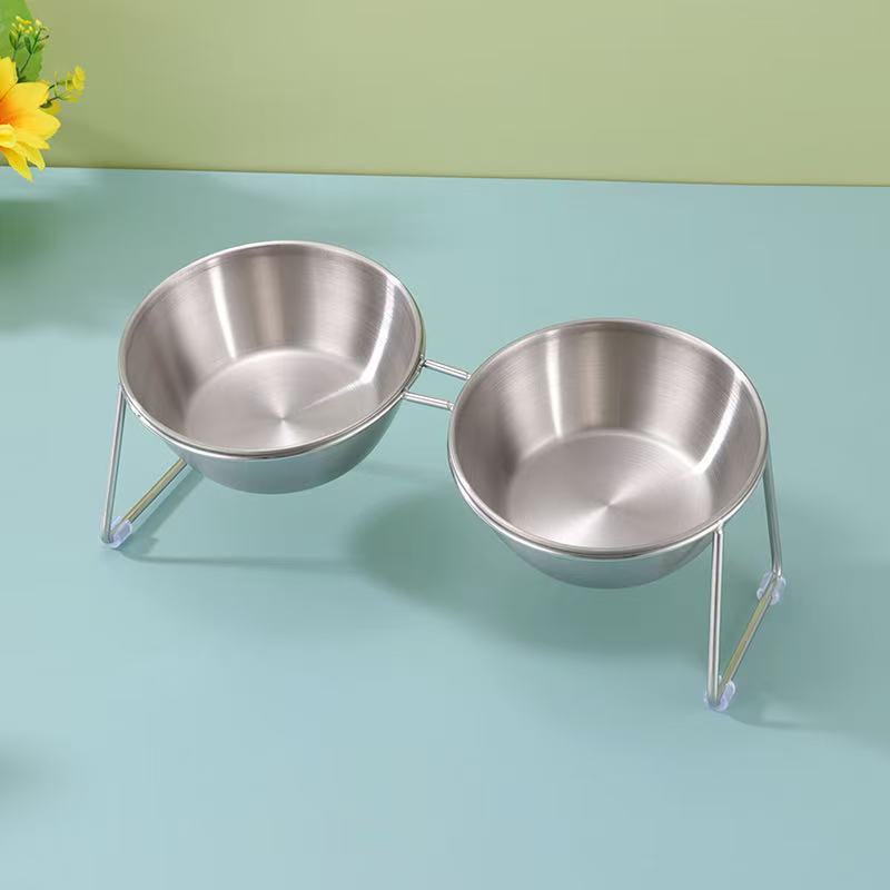 더블 슬롯 라운드 고양이 그릇