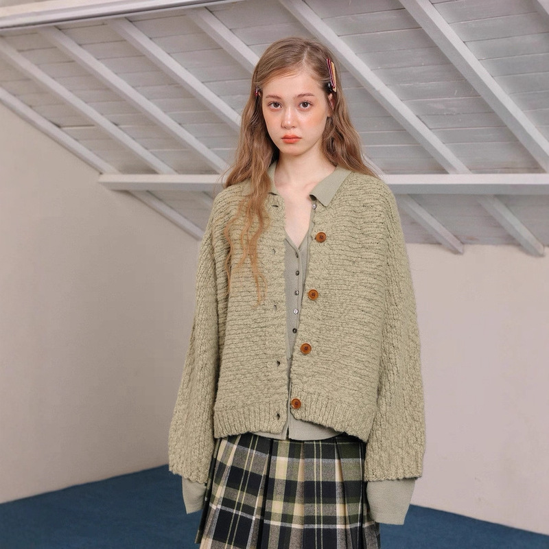 Highly Recommended! 800g Duncan Wool Loose Atmosphere Thick Knit Cardigan