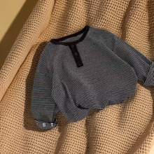 儿童长袖T恤男童新款韩版经典长袖条纹女童跨境童装批发一件代发