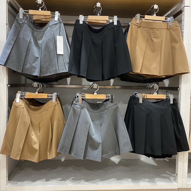 25 Summer Women's Pleated Mini Culottes/Waist Elastic Casual Shorts Versatile Slimming Look A-Line Skirt 480302