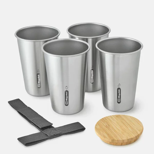 304 Outdoor Stainless Steel Beer Mug Camping Single-Layer Rolled Edge Water Cup Set Creative Gift Cup Camping Coffee Cup